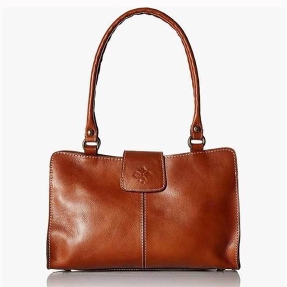 Patricia Nash Rienzo Satche Cognac Brown Leather Bag Purse $249 - Picture 1 of 7
